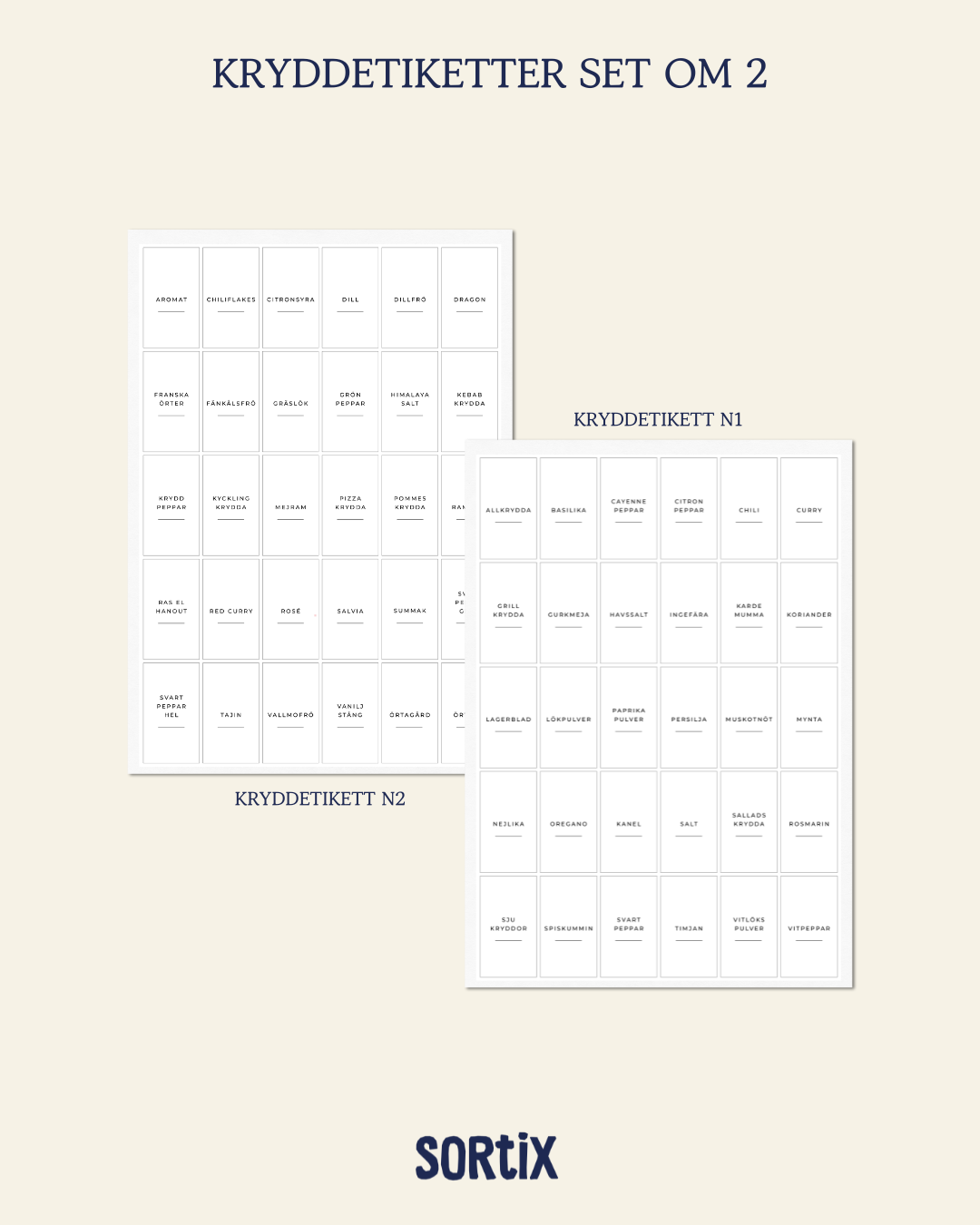 Kryddetiketter set om 2