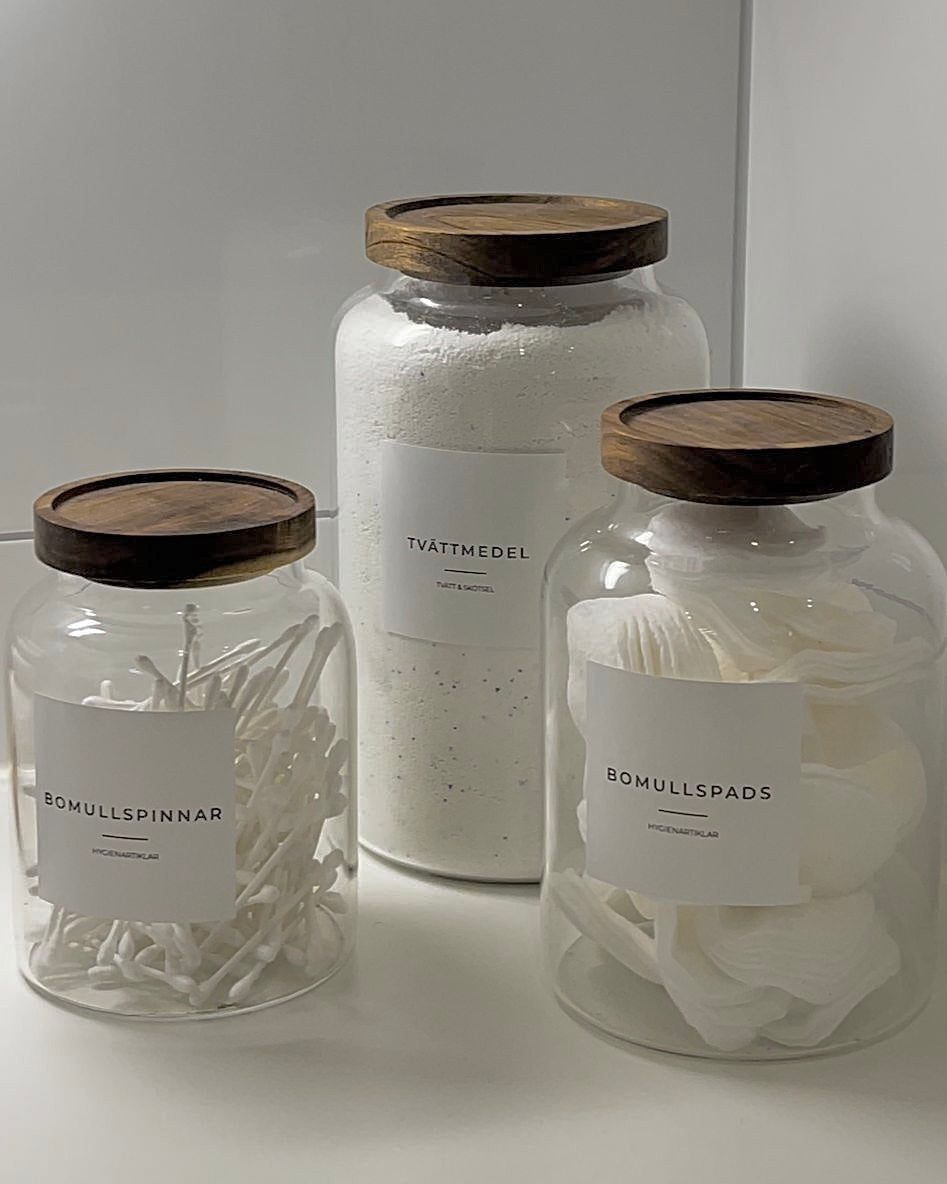 Glasburkar med lock 3-pack